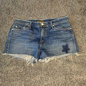 Mother Denim Heart of Glass Double Fray Shorts